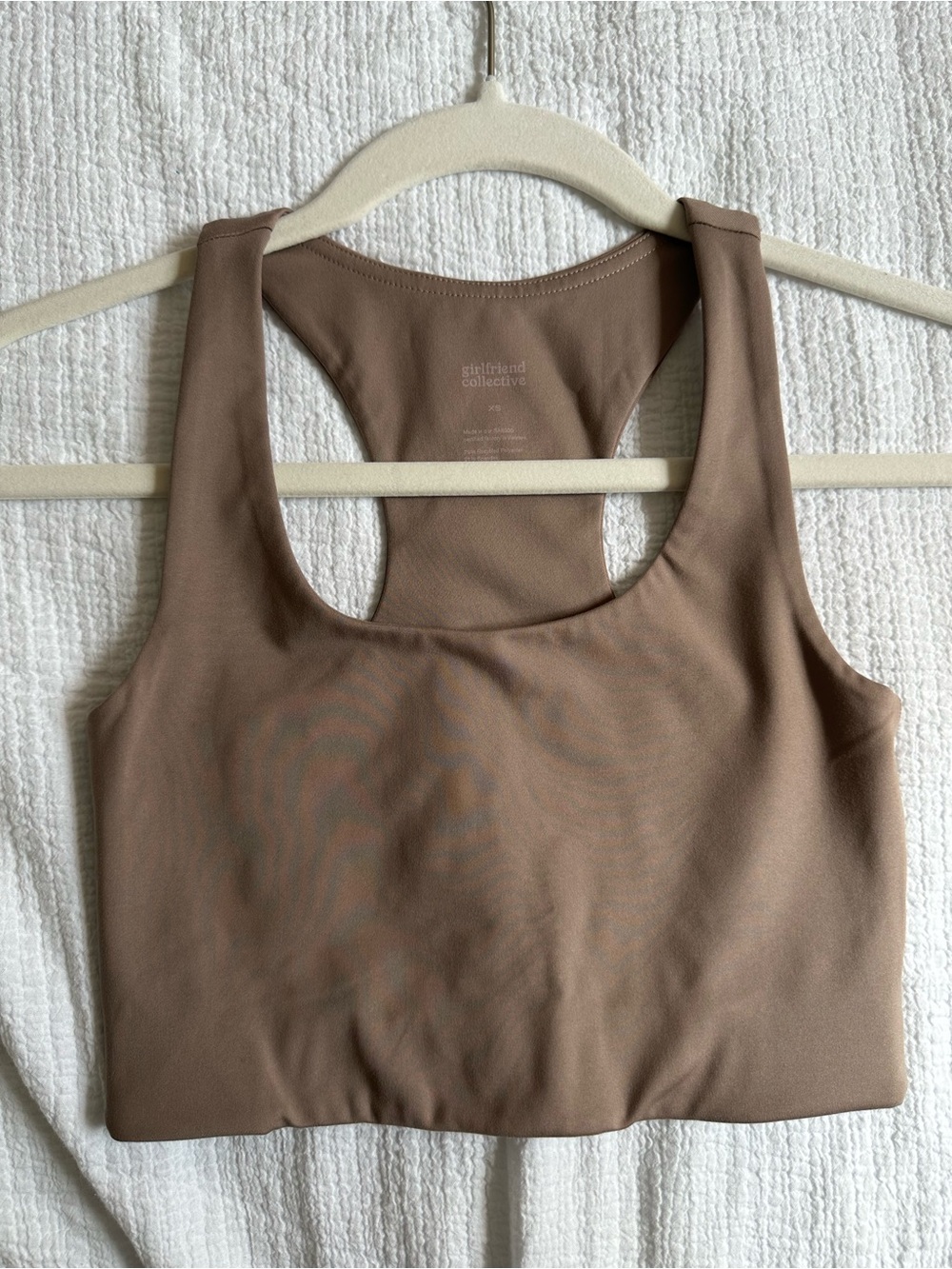 girlfriend collective Skyline Paloma Racerback Sports Bra in Stone